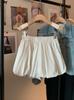 Sesión de Fotos Real Capullo de Flor Coreano Abullonado Combinable Shorts para Mujer Primavera y Verano 2025 Pequeños Negros Cintura Alta Pierna Ancha Pantalones Casuales