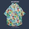Camisa floral de manga corta para vacaciones de verano en la playa transfronterizas, camisa hawaiana de moda para hombre, camisa holgada de playa para parejas