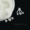 Aretes de perlas con aguja 925 para mujer, colgantes en la parte trasera, estilo ins, nuevo estilo caliente, modernos, lisos, circulares, nicho, aros para la oreja, venta al por mayor
