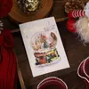 Tarjeta de felicitación de Navidad Postal retro en inglés Nochebuena Mensaje escrito a mano Feliz Navidad Floristería Repostería