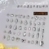 100 Piezas de Diamantes de Imitación Blancos de Fondo Plano con Forma Irregular para Uñas, Varios Tamaños, Mini Gota de Agua, Corazón, Cuadrado, Decoraciones de Diamantes de Imitación de Forma Irregular con Dorso Dorado
