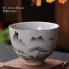 Juego de té de kung fu con forma de huevo de dragón Ru Kiln Taza de té de cerámica con apertura que puede elevar la Taza Maestra Taza de té Taza de cubo Taza de té grande