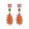 E15681 Pendientes Retro de Piedra de Gema Colorida en Forma de Gota de Agua para Mujer, Sensación de Alta Gama, Pendientes Largos con Pedrería, Estilo de Nicho, Joyería Transfronteriza
