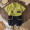 Traje de Niño Verano 2025 Nueva Ropa de Verano para Niños Niños Pequeños y Medianos Camisas Casuales de Manga Corta de Moda para Niños Ropa Infantil al por Mayor