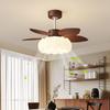 Luminária de Teto com Ventilador Medieval Estilo Creme Restaurante Sala de Estar Ventilador de Teto Lâmpada Integrada Frequência Variável Silencioso Luminária de Teto com Ventilador para Quarto Infantil