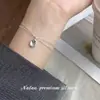 Pulseira Nalan S925 Prata Esterlina Diamante Único Oval Camada Dupla Estilo Ins Simples Exquisito Design de Nicho Joia de Mão S8654