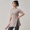 Ropa de Yoga Talla Grande Top para Mujer Camiseta Deportiva de Manga Corta de Secado Rápido Correr Cadera Grande Cubriente Aspecto Adelgazante Ropa de Fitness Verano