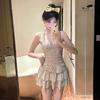 Corea del Sur Estilo Ins Vintage Clásico Ola Vesícula Biliar Falda de Pastel Ajustado Adelgazante Talla Pecho Traje de Baño de Una Pieza Traje de Baño para Mujer