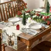 Conjunto de Toalha de Mesa Novo Transfronteiriço Decoração de Mesa para Feriado de Natal Conjunto de Bandeira de Mesa Jogos Americanos Bandeira de Mesa 2026 Amazon