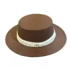 Chapéu de lã elegante estilo Hepburn francês, chapéu de pescador retrô britânico versátil da moda para mulheres, moderno