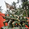 Parque Escultórico de Bronze de Soldado do Exército Vermelho Praça Atração Escultura de Figura em Bronze Fundido Decoração de Paisagem Hao Rui Fábrica de Esculturas de Bronze