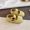 Zapatos casuales de estilo coreano para niñas con velcro, nuevos zapatos de cuero tejidos estilo bosque para primavera y otoño, Mary Jane de suela blanda
