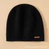 Atacado Transfronteiriço 100% Caxemira Pura Luxo Feminino Cor Sólida Estilo Minimalista Gorro de Tricô Chapéu de Caxemira