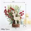 Mini árbol pequeño de Navidad para escritorio, decoración de Año Nuevo, árboles pequeños de frutos rojos con borde cruzado.