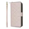 Adecuado para Samsung S26Ultra Cartera Pequeña tipo Chanel con Cremallera y Correa Cruzada S25Fe/S24 Ranura para Tarjeta Funda de Cuero para Teléfono