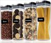 Frasco de almacenamiento de cinco granos, frasco transparente sellado, frasco de almacenamiento, frasco para bocadillos, juego de cuatro piezas para almacenamiento de cocina de plástico para alimentos