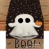 Toalha de mesa de Halloween transfronteiriça nova com esqueleto, abóbora e morcego, decoração de casa, toalha de mesa, toalha de mesa de centro