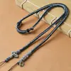 Cuerda Tejida Artesanal de Estilo Xizang de Alta Gama con Cuentas Dzi, Cordón para Collar con Colgante de Cruz, Cadena para Clavícula Ajustable