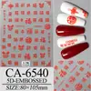 Pequeñas pegatinas adhesivas impermeables de relieve tridimensional 5D, patrón pequeño de dibujos animados, pegatinas decorativas para uñas, pegatinas para uñas de estilo nacional