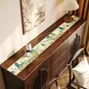 Alfombrilla transparente estilo chino para aparador, mantel de vidrio suave transparente de PVC, alfombrilla protectora para superficies de mueble de TV y zapatero