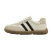 Tênis de treino retro alemão masculino casual board shoes couro genuíno costura sola macia sapatos brancos estilo casal versátil cano baixo tênis esportivo