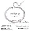 Pulsera Jingqiao de Acero de Titanio Rosa Zirconio Transfronteriza Lujo Accesible Gama Alta Cadena de Garras de Acero Inoxidable Oro 18K Diseño Joyería de Nicho para Mujeres