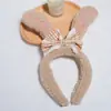 Diadema de felpa antideslizante para mujer, diadema para el pelo, accesorios para el pelo, máscara facial de dibujos animados linda nueva