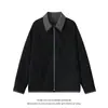 Outono de 2026 Novo Estilo Japonês Tendência Listrado Gola Lapela Patchwork Casual Oversized Solto Falso Duas Peças Jaqueta