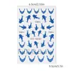 Adesivos de Unha Artística Novos Transfronteiriços Verão Fofos Desenho Animado Bolinhas Azul Estilo Francês Tubarão-Baleia Adesivos de Unha Adesivos