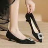 Sapatos Preciosos de Temperamento Marie Francês 2026 Novo Outono Bico Quadrado Saia de Ballet Salto Alto Sapatos Individuais Femininos Fivela Quadrada Feminina