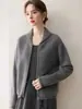 Nuevo Cárdigan de Cachemir Grueso Color Trigo Verde Otoño/Invierno 2026 Suelto Cálido Cremallera Tejido de Lana Ropa Exterior para Mujer