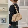 Bolso de hombro plisado de moda para mujer, nuevo bolso retro de gamuza tipo nube, bolso de mano para el trabajo