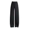 Pantalones de Lana Anchos Casuales para Mujer, Nuevo Estilo Otoño 2026, Cintura Alta Elástica, Corte Holgado, Pantalones Drapados con Curva de Plátano