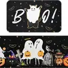Juego de Dos Piezas de Felpudo para Cocina de Halloween Transfronterizo, Felpudo Absorbente de Agua y Aceite, Felpudo de Cristal Terciopelo Resistente a la Suciedad y al Desgaste para el Hogar