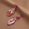 Pendientes Geométricos de Resina de Aguja de Plata Populares Transfronterizos Pendientes de Diseño Exagerado de Nicho Pendientes Retro de Alta Gama Venta al por Mayor