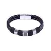 Moda Transfronteriza Pulsera de Cuero para Hombre Pulsera de Personalidad Retro de Moda Pulsera Tejida a Mano de Aleación con Hebilla Magnética Venta al por Mayor