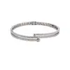 Pulsera circular envuelta en circonitas estilo francés, lujo ligero, alta gama, moderna y exquisita, joyería versátil elegante de nicho para mujer