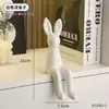 Figura de Conejo Sentado de Orejas Largas para Sala de Estar, Fondo de Pared de TV, Gabinete de Vino, Mejora del Estado de Ánimo, Lujo Ligero, Decoración del Hogar de Alta Gama