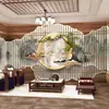 Nuevo mural de paisaje de pintura a tinta Zen chino estilo chino pino de bienvenida tela de pared papel tapiz de sala de té papel tapiz de sala de estar de casa de té