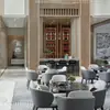 Escritório de Vendas Moderno Simples Departamento Negocia Uma Mesa e Quatro Cadeiras Hotel Quarto Modelo Sala de Reunião Mesa e Cadeira de Recepção de Luxo Leve Combinação