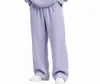 Pantalones Deportivos Casuales de Color Sólido con Cordón, Pierna Recta Suelta, Estilo Nuevo Europeo y Americano, Waffle, de Pierna Ancha, para Hombre