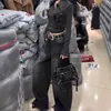 Jeans Soltos e Relaxados Estilo High Street Americano para Mulheres, Modernos com Patchwork de Strass Estrelado e Design Longo até o Chão