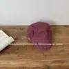 Gorra de visera retro bordada reversible para niños y niñas, gorra de visera estilo británico de otoño para niños a la moda