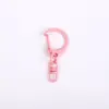 /En stock Accesorios para Joyería DIY Dijes Materiales Hechos a Mano Coloridos Pequeños C con Hebilla de Ocho Caracteres Aleación de Zinc Barniz Horneado Llavero