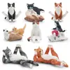 Conjunto de 8 Peças de Figuras Divertidas de Gato Figurinhas de Gato em PVC Coleção Inclui Gatinhos Brincalhões Sentados Deitados e Poses de Gato Interativas Perfeito para Brinquedos Decora