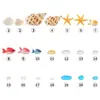 Adornos de Resina con Vida Marina, Paisajismo para Acuarios, Combinación de Estrellas de Mar, Peces Pequeños y Caracolas, Manualidades de Resina para Decoración del Hogar