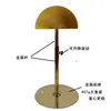 Soporte para peluca de cabeza modelo de metal dorado, soporte de exhibición para sombreros, soporte para peluca, se puede subir y bajar con base de metal