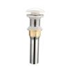 Desagüe de lavabo acero inoxidable núcleo de rebote lavabo filtro de presión antiolor anti-obstrucción cesta tapa de cerámica