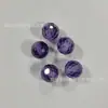 Zircón esférico facetado perforado de color azul púrpura 6-10 mm zircón facetado redondo con agujero pasante, piedra suelta al por mayor del fabricante