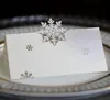 Cartão de assento oco de Natal exclusivo para exportação cartão de mesa bonito cartão de nome cartão de assento floco de neve branco em estoque